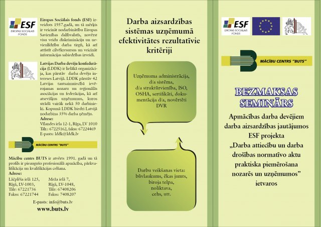 Aicina apmeklēt bezmaksas semināru par darba attiecību un darba drošības normatīviem