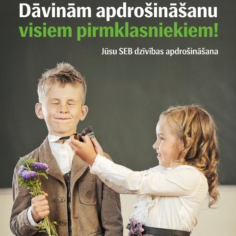 Lai drošas pirmās skolas gaitas – SEB apdrošina visus Latvijas pirmklasniekus