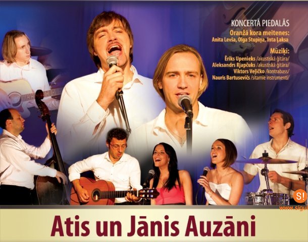 Februārī Siguldā uzstāsies Atis un Jānis Auzāni  koncertprogrammā „Rokasspiediena attālumā…”