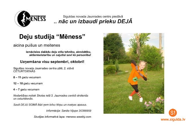 Notiek dejotāju uzņemšana deju studijā “Mēness”!