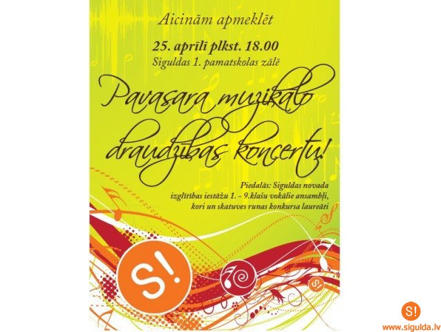 Aicinām uz muzikālo pavasara draudzības koncertu