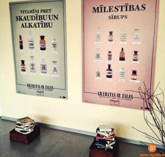 Izstāde “Grāmatas ir zāles jeb grāmatu aptieka” Siguldas novada bibliotēkā