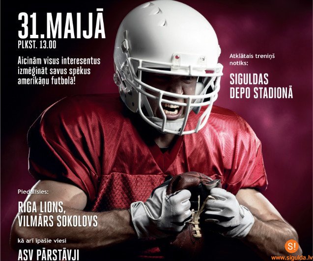 Siguldas Depo stadionā būs skatāms amerikāņu futbols