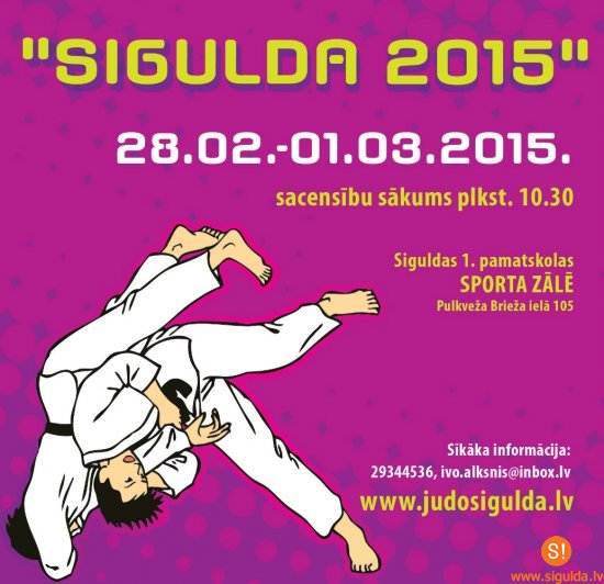 Siguldā notiks Starptautiskais Džudo turnīrs „Sigulda 2015”