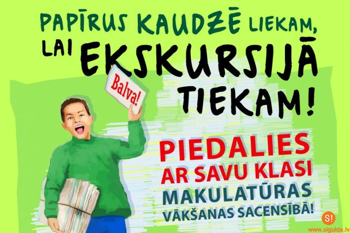 Siguldas novada skolas aicina sacensties makulatūras vākšanā