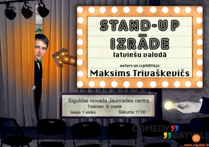 Siguldas novada Jaunrades centrā notiks  “stand- up” komēdijas izrāde
