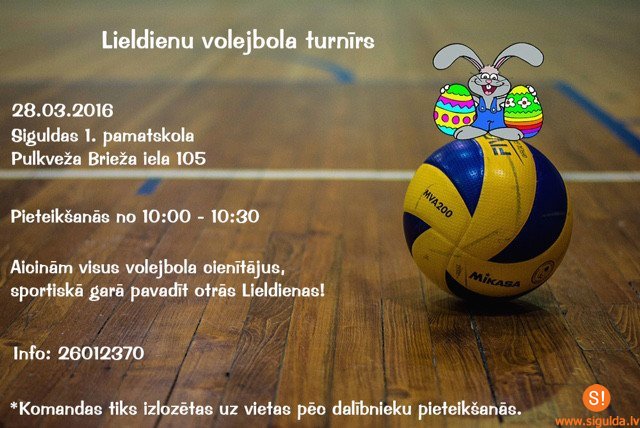 Notiks Lieldienu volejbola turnīrs