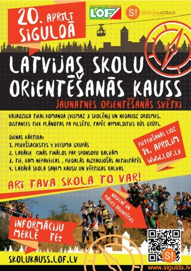 Siguldā notiks pirmais Latvijas skolu orientēšanās kauss