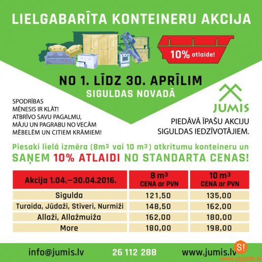 Uzņēmums „JUMIS” Spodrības mēnesī aicina sakopt savu apkārtni