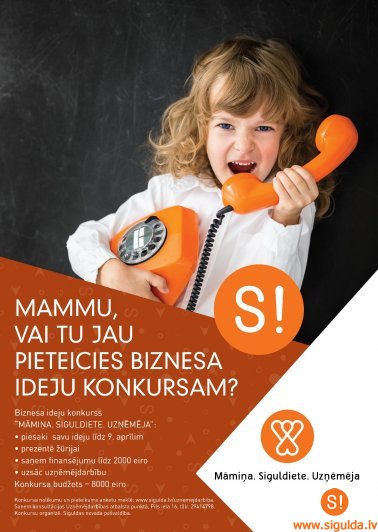Aicina pieteikties līdzfinansējuma konkursam „Māmiņa. Siguldiete. Uzņēmēja”