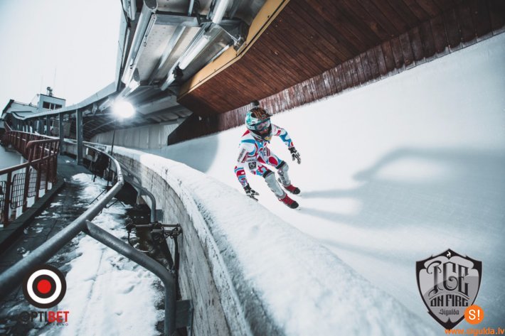 Siguldā  aizvadīts Eiropas čempionāts slidošanā lejup pa Bobsleja trasi