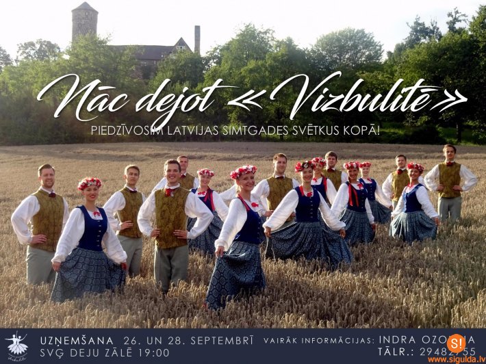 Jauniešu deju kolektīvs „Vizbulīte” uzņem jaunus dejotājus