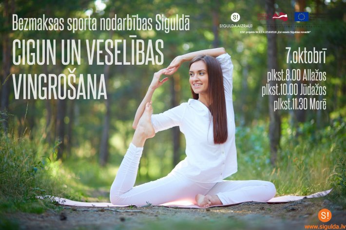 Sestdien –  bezmaksas sporta nodarbības Siguldā, Allažos, Jūdažos un Morē