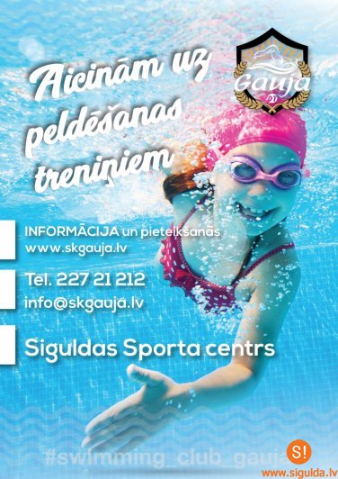 Aicina pieteikties peldēšanas nodarbībām