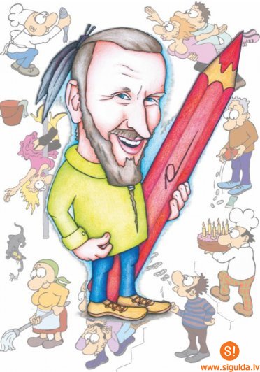 Karikatūrista Aigara Lapiņa darbu izstāde Siguldas pagasta Kultūras namā
