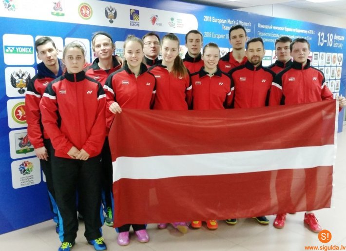 Siguldas jaunajiem badmintonistiem divas devītās vietas Eiropas čempionātā