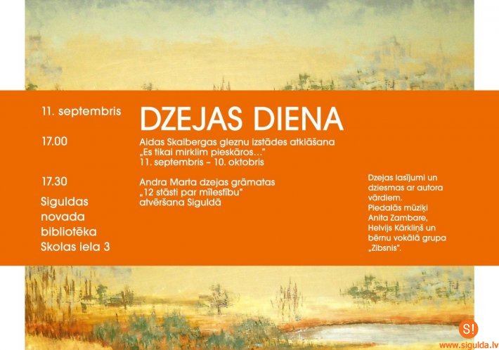 Aicina uz Dzejas dienas pasākumiem Siguldas novada bibliotēkā