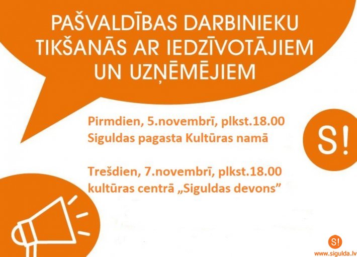 Šonedēļ iedzīvotāju tikšanās ar pašvaldības speciālistiem notiks Siguldā un Siguldas pagastā