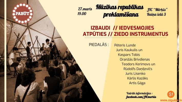 Tiek veidota mūzikas telpa jauniešiem jeb realizēts projekts „Mūzikas republika”