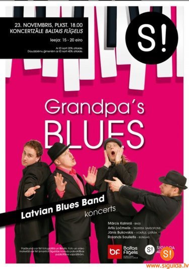 “Baltajā flīģelī” uzstāsies “Latvian Blues Band” ar koncertu “Grandpa’s Blues”