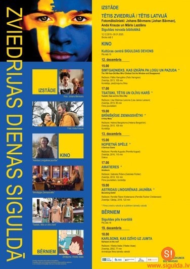 Zviedru dienas Siguldā: aicina skatīties filmas un aplūkot izstādi