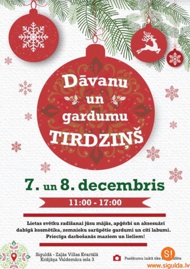 Zaļās Villas kvartālā notiks Ziemassvētku dāvanu un gardumu tirdziņš