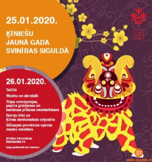 Līdztekus PK kamaniņu sportā Siguldā notiks arī Ķīnas Jaunā gada svinības