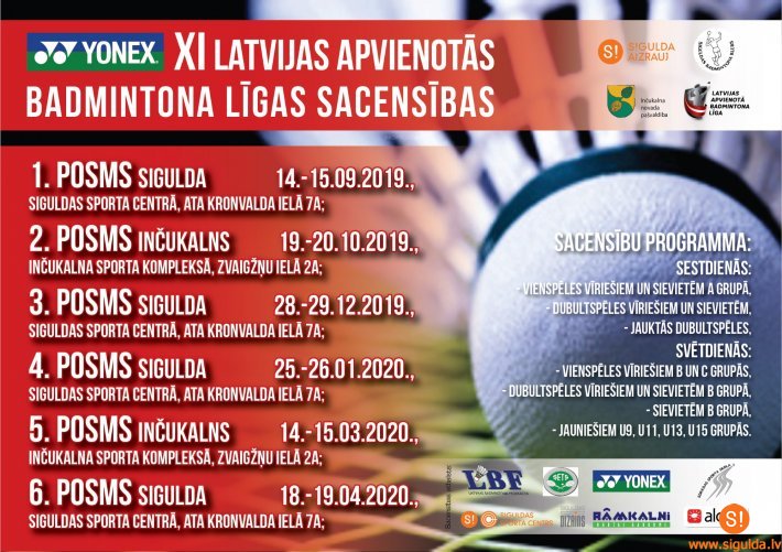 Notiks 16. Siguldas novada atklātais čempionāts badmintonā