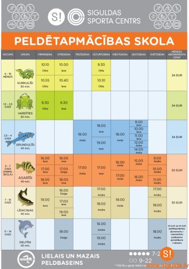 Siguldas Sporta centrā nodarbību izmaiņas un jauni piedāvājumi