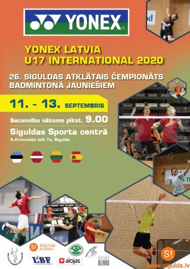 Siguldā šonedēļ notiks Eiropas U‑17 badmintona reitinga turnīrs