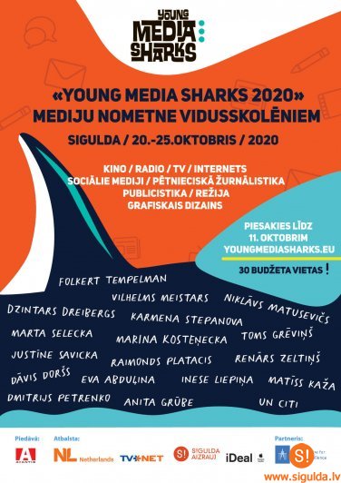 Jauniešus aicina pieteikties mediju nometnei “Young Media Sharks 2020”