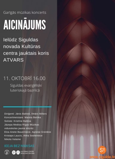 Aicina uz jauktā kora “Atvars” koncertu