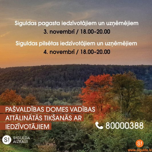 Attālinātas ikgadējās iedzīvotāju tikšanās šonedēļ norisināsies Siguldas pagasta un pilsētas iedzīvotājiem