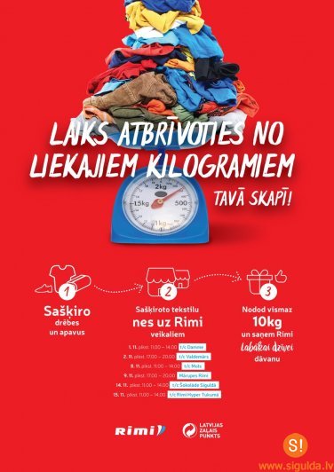 Siguldā norisināsies akcija “Skapja šķirošanas dienas”