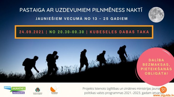 Jaunieši aicināti piedalīties neparastā pilnmēness pastaigā