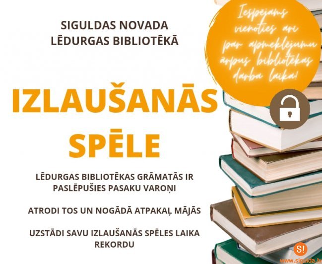 Lēdurgas bibliotēka aicina iedzīvotājus uz izlaušanās spēli