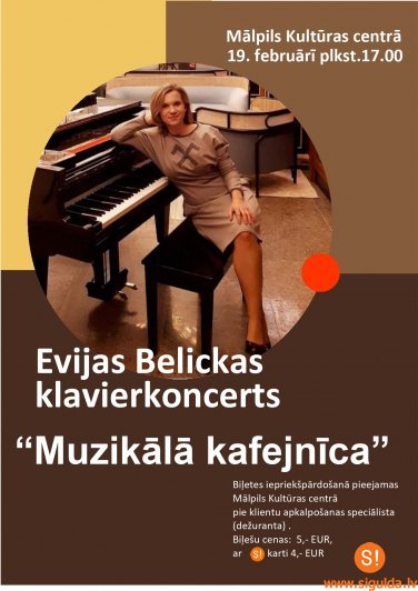 Mālpils Kultūras centra jubilejas klavierkoncertā uzstāsies Evija Belicka