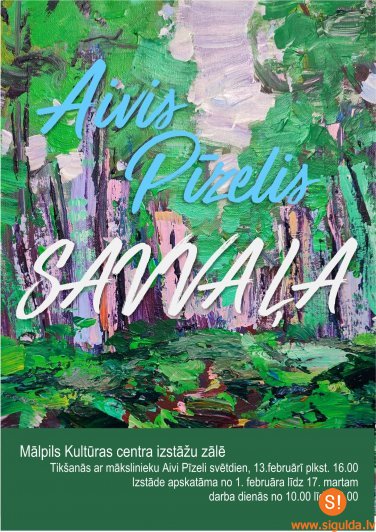 Mālpils Kultūras centrā eksponēta Aivja Pīzeļa gleznu izstāde “Savvaļā”
