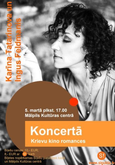 Sestdien Mālpilī ar koncertu viesosies Karīna Tatarinova un Ingus Feldmanis