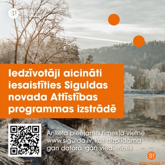Aicinām iedzīvotājus līdz 24. februārim iesaistīties aptaujā Siguldas novada Attīstības programmas izstrādei