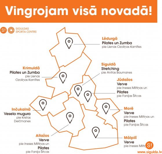 Turpmāk bezmaksas sporta nodarbības notiks visā Siguldas novada teritorijā