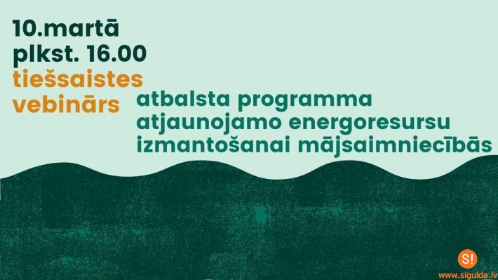Notiks vebinārs par atbalsta programmu atjaunojamo energoresursu izmantošanai
