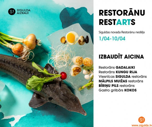 No 1. līdz 10. aprīlim aicina baudīt “Restorānu Restartu”