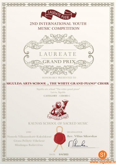 “Baltā flīģeļa koris” jauno izpildītāju konkursā iegūst Grand Prix
