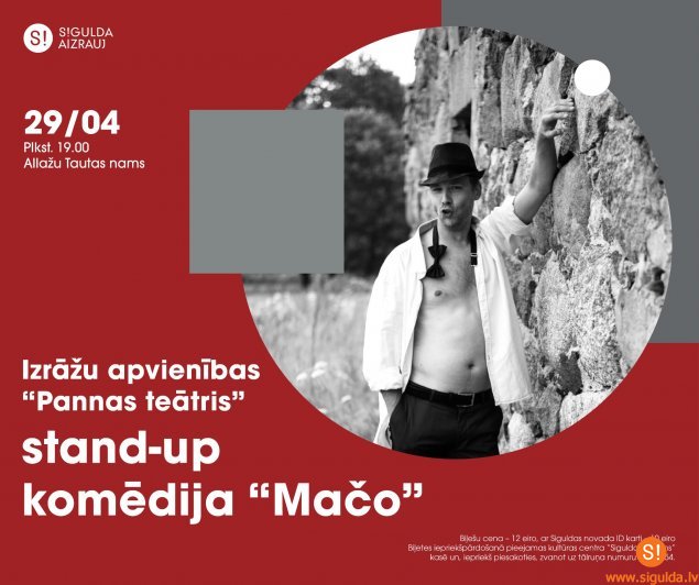 Allažu Tautas nams aicina uz stand-up komēdiju “Mačo”