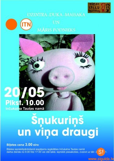 Inčukalnā varēs noskatīties Rīgas leļļu teātra izrādi “Šņukuriņš un viņa draugi”