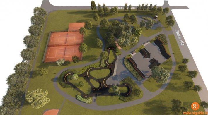 Raiņa parkā turpinās skeitparka un asfaltētas velo trases būvniecība