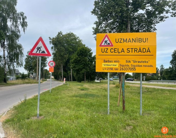 Uzsākti Ventas ielas seguma atjaunošanas darbi Siguldā