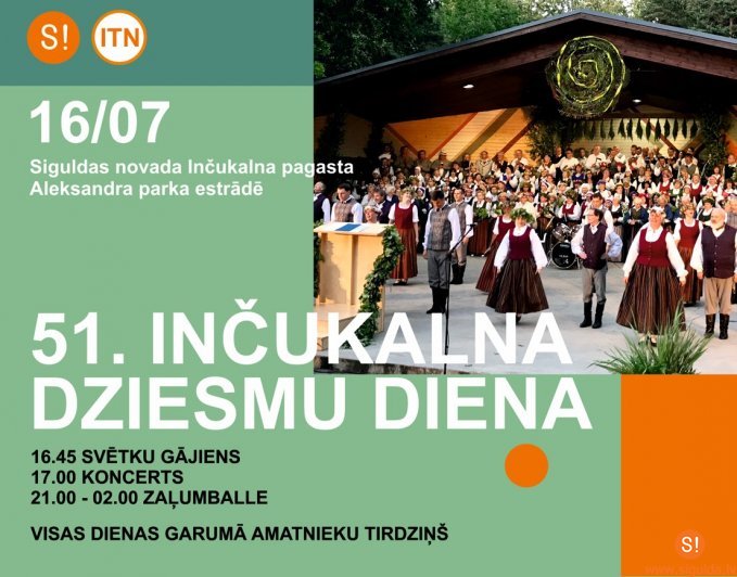 Šo sestdien aicinām apmeklēt Dziesmu dienu Inčukalnā
