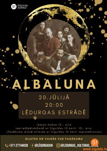 20. jūlijā Lēdurgā ar pirmo koncertu Latvijā uzstāsies etno grupa “Albaluna”